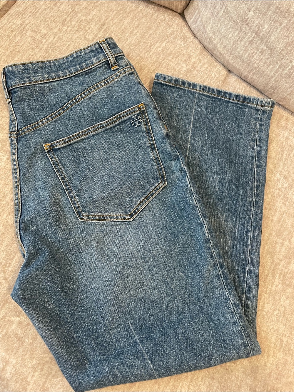 Tory Burch Women’s Straight-Leg Medium Wash Denim Jeans